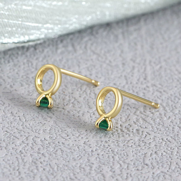 Earrings Copper Geometric Style Heart Shape Inlaid With Zirconium Electroplated For Women