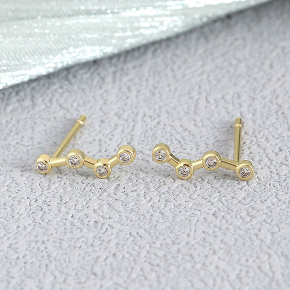 Earrings Copper Geometric Style Heart Shape Inlaid With Zirconium Electroplated For Women