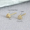 Earrings Copper Geometric Style Heart Shape Inlaid With Zirconium Electroplated For Women