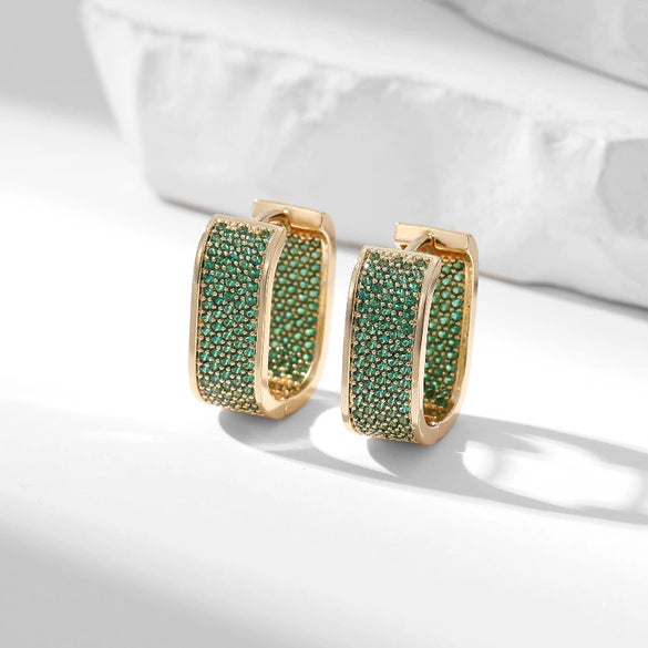 Earrings Copper Geometric Zirconia Light Luxury