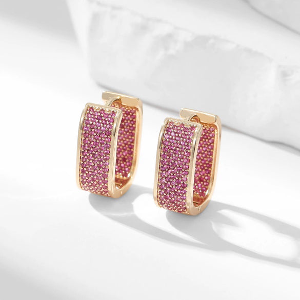Earrings Copper Geometric Zirconia Light Luxury