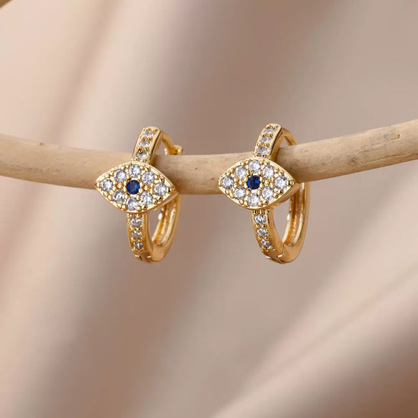 Earrings Copper Heart Cut Out Design Inlaid With Artificial Gemstones And Semiprecious Stones Electroplating Style For Girls