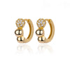 Earrings Copper Heart Cut Out Design Inlaid With Artificial Gemstones And Semiprecious Stones Electroplating Style For Girls