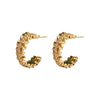 Earrings Copper 18K Real Gold Electroplated Geometric Cshaped For Women Highend Luxury