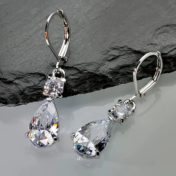 Earrings Copper Light Luxury Drop Shape Geometric