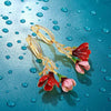 Earrings Copper Little Fresh Style Geometric Flower Pattern