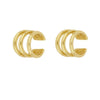 Earrings Copper Plated With Real Gold Geometric Inlaid Zircon Women's
