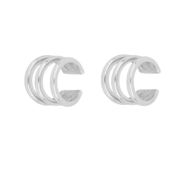 Earrings Copper Plated With Real Gold Geometric Inlaid Zircon Women's