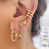 Earrings Copper Plated With Real Gold Geometric Inlaid Zircon Women's