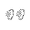 Earrings Copper Plated With Real Gold Geometric Round Zircon Inlay Flower Design