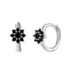 Earrings Copper Plated With Real Gold Geometric Round Zircon Inlay Flower Design