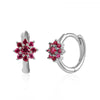 Earrings Copper Plated With Real Gold Geometric Round Zircon Inlay Flower Design