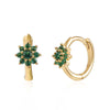 Earrings Copper Plated With Real Gold Geometric Round Zircon Inlay Flower Design