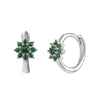 Earrings Copper Plated With Real Gold Geometric Round Zircon Inlay Flower Design