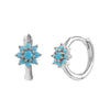 Earrings Copper Plated With Real Gold Geometric Round Zircon Inlay Flower Design