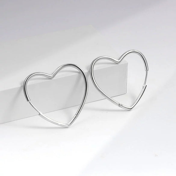 Earrings Copper S925 Heart Glitter Electroplating Elegant