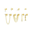 Earrings Copper S925 Silver Needle Chain Tassel Personality Niche Zirconia Leaves Design