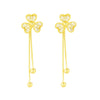 Earrings Copper S925 Silver Needle Clover Tassel Flower Zirconia Light Luxury