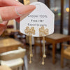 Earrings Copper S925 Silver Needle Clover Tassel Flower Zirconia Light Luxury