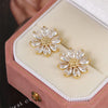 Earrings Copper S925 Silver Needle Geometric Flower Polish