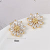 Earrings Copper S925 Silver Needle Geometric Flower Polish