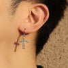 Earrings Copper 925 Silver Geometric Gold Plated Inlaid Zirconia Women's