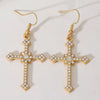 Earrings Copper 925 Silver Geometric Gold Plated Inlaid Zirconia Women's