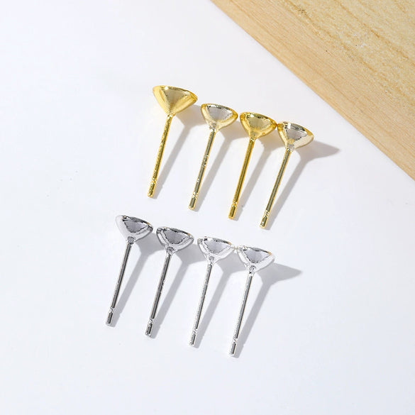 Earrings Copper 925 Silver 18K Gold Plated Allmatch Geometric Electroplated