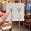 Earrings Copper Silver Needle Purple Butterfly Animal Zodiac Set With Pearls Light Luxury Highend Niche Elegant Tassel For Women