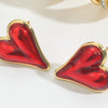 Earrings Copper Sweet Simple Retro Heart Shape Electroplating Unisex