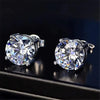 Earrings Copper Zircon Geometric Inlay Style
