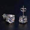 Earrings Copper Zircon Geometric Inlay Style