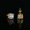 Earrings Copper Zircon Geometric Inlay Style