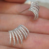 Earrings Copper Zircon Geometric Style