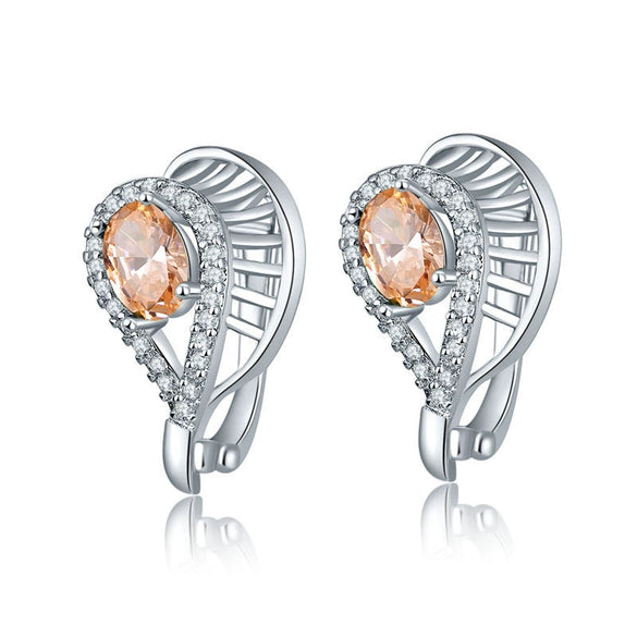 Earrings Diamond Geometric Hollow Zircon Crystal Water Drop Fashion Jewelry For Women