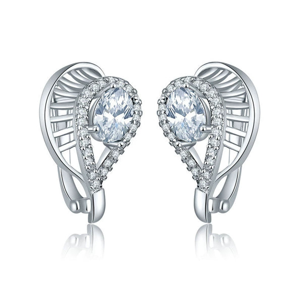 Earrings Diamond Geometric Hollow Zircon Crystal Water Drop Fashion Jewelry For Women