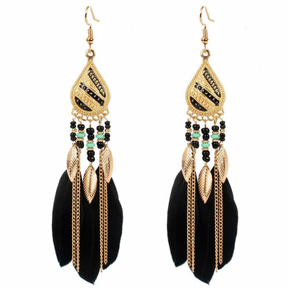 Earrings Jewelry Exaggerated Ethnic Style Feather Earrings Simple Earrings