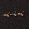 Earrings Metal Inlaid Zircon Flowers Style