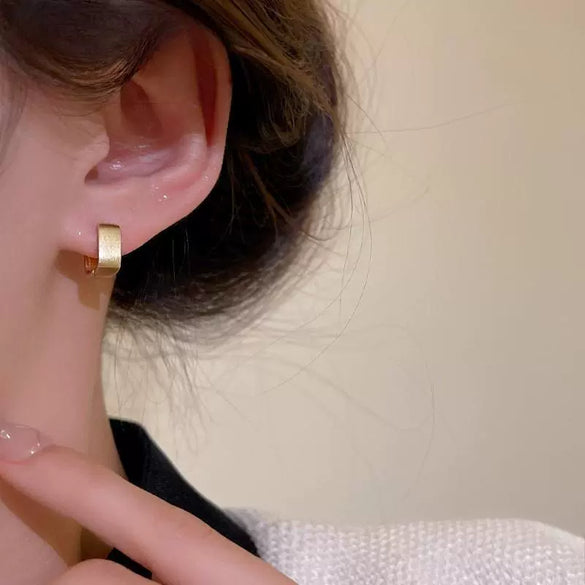 Earrings Mixed Material French Retro Wiredrawing Electroplating Women's