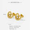 Earrings Mixed Material Inlaid Ruby Geometric Flower Electroplated For Women