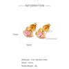 Earrings Mixed Material Inlaid Ruby Geometric Flower Electroplated For Women