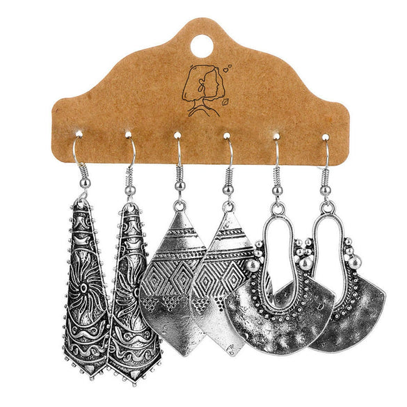 Earrings Mixed Materials Alloy Distressed Leaves Bohemian Style