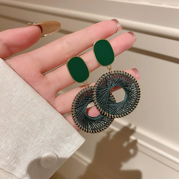 Earrings Mixed Materials Flower Geometric Electroplating Bohemian Seaside Resort Style