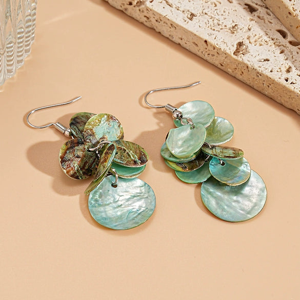 Earrings Mixed Materials Flower Geometric Electroplating Bohemian Seaside Resort Style