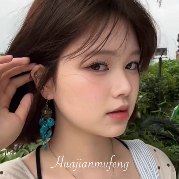 Earrings Mixed Materials Flower Geometric Electroplating Bohemian Seaside Resort Style