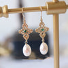 Earrings Natural Freshwater Pearl Drop Shape 14K Gold Plated Copper