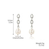 Earrings Pearl Chain Retro Geometric Metal Electroplated For Women