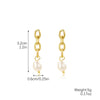 Earrings Pearl Chain Retro Geometric Metal Electroplated For Women