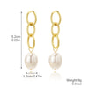 Earrings Pearl Chain Retro Geometric Metal Electroplated For Women