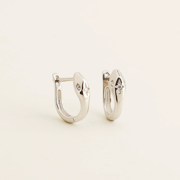 Earrings S925 Silver Fourpoint Star Electroplated Light Luxury For Women